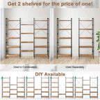 5-Tier Industrial Bookshelf with 14 Open Shelves for Home Office
