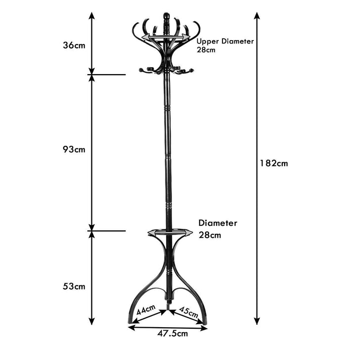 Wooden Coat and Hat Stand
