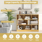 3-Tier Wooden Cube Bookcase with 8 Compartments