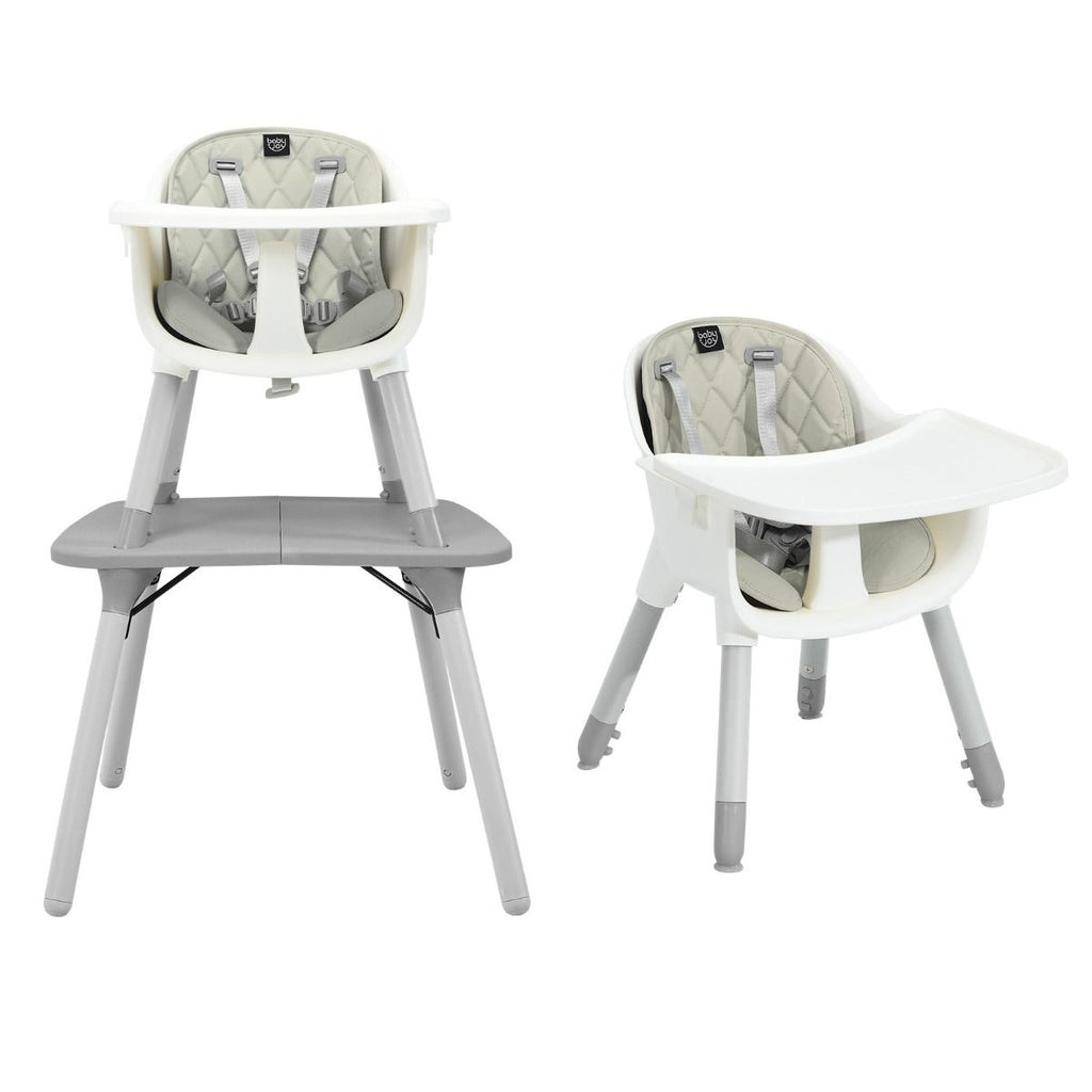 SEDOL 5-in-1 Convertible Baby High Chair & Independent Play Table Set with 5-Point Safety Harness 2-Position Removable Tray and Waterproof Easy-Clean Cushion