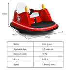 SEDOL Kids 6V Electric Bumper Car for Toddlers 360° Zero-Turn Waltz Car with Parental Remote Control Wall-Safe Rubber Bumper and Flashing LED Light Show