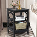 3-Tier Bedside Table with Storage Shelves for Living Room Bedroom