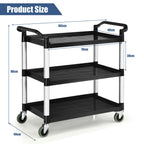 3-Tier Multifunctional Utility Cart with Flexible Wheels