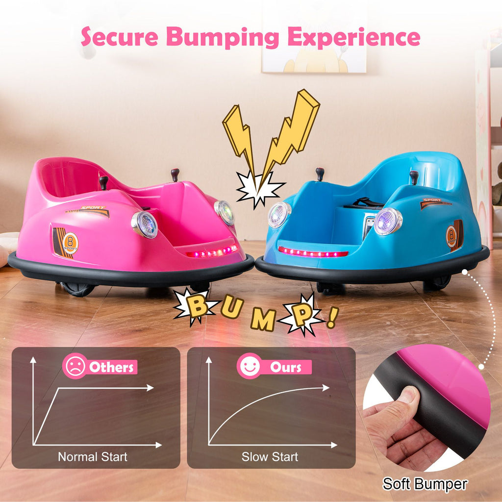 SEDOL 12V High-Torque Kids Bumper Car with Dual 10,000 RPM Motors 360° Zero-Turn Dual Levers Parental Remote Control and Wall-Safe Reinforced Bumper