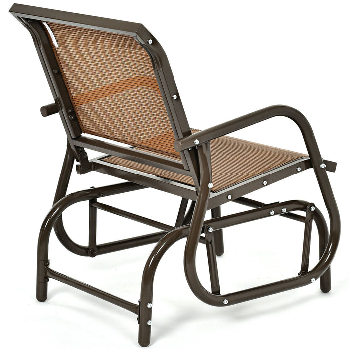 Glider Rocking Chair – Outdoor Swing Seat with Steel Frame & Breathable Fabric