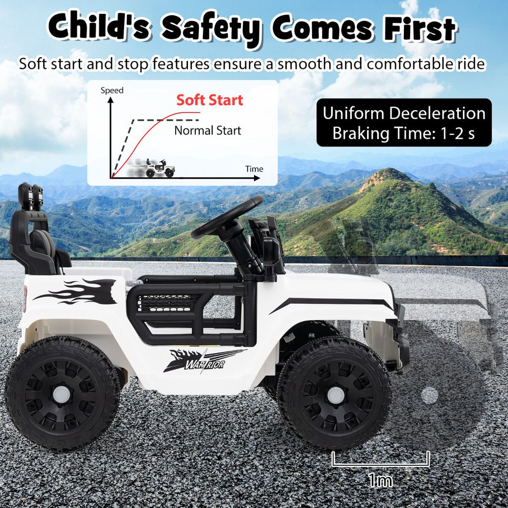 SEDOL 12V Electric Ride-On Truck for Kids with Parental Remote Control Dual 25W Motors All-Terrain Shock Absorbers LED Headlights and Soft-Start Safety System