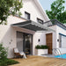 10x8ft Retractable Awning with Crank Handle