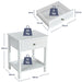 2 Pieces Wooden Nightstand with Drawer and Storage Shelf