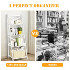 4 Tier Wooden Ladder Shelving Unit