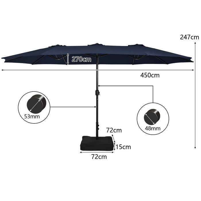 4.5m Double-Sided Outdoor Garden Parasol