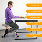 Wood Posture Stool with Angle and Height Adjustable for Gaming Computer Work