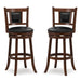 65/74 Cm Swivel Bar Stool Set of 2 with Curved Backrest
