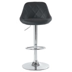 Adjustable PU Leather Counter & Bar Stool Set of 2 – Swivel 360°, Gas‑lift Height, Backrest, Footrest – Black