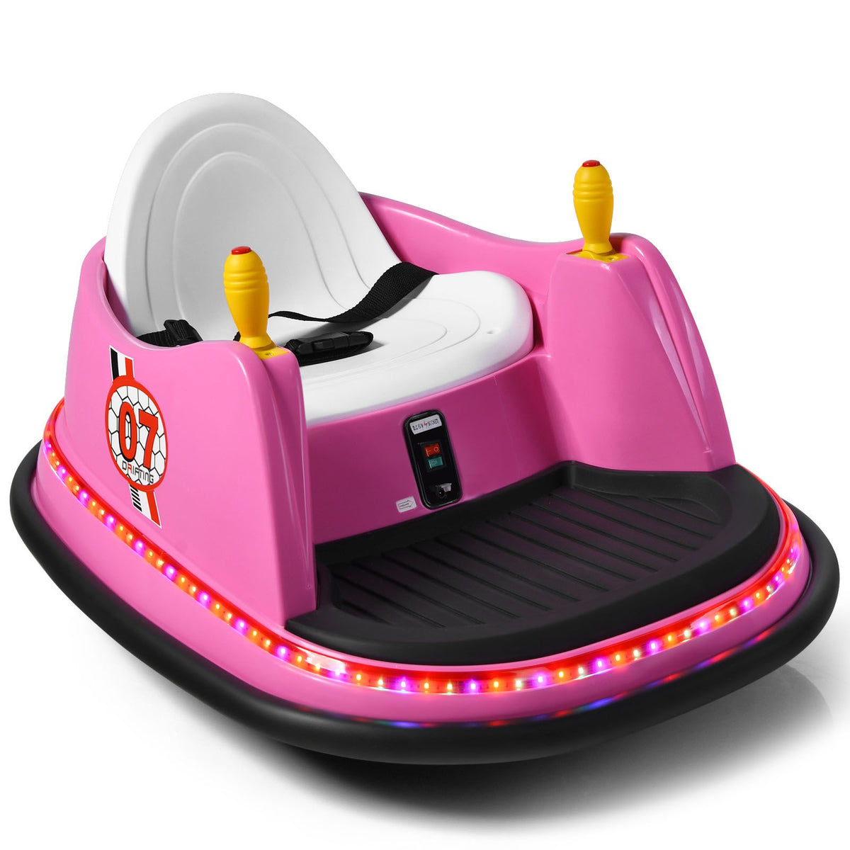 SEDOL Kids 6V Electric Bumper Car for Toddlers 360° Zero-Turn Waltz Car with Parental Remote Control Wall-Safe Rubber Bumper and Flashing LED Light Show
