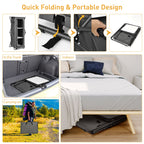 3-Tier Folding Camping Storage Cabinet with Side Pockets and Carry Bag