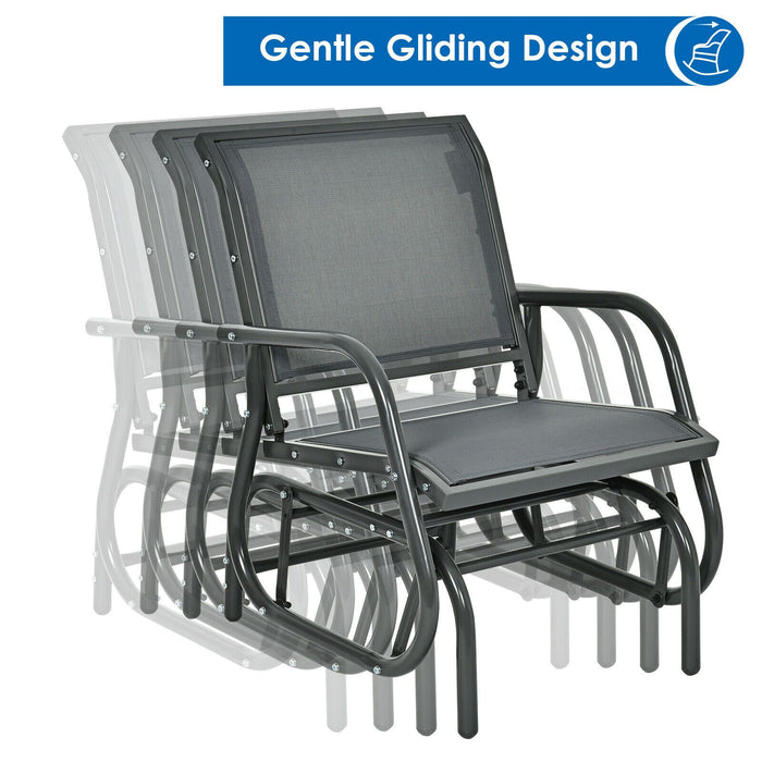 Glider Rocking Chair – Outdoor Swing Seat with Steel Frame & Breathable Fabric