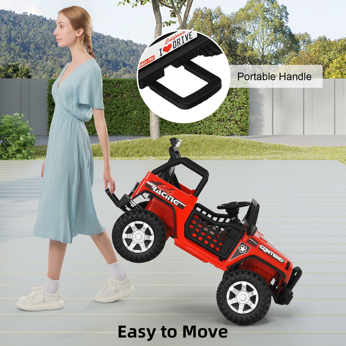 SEDOL 2-Seater Kids Ride-On Truck 12V Battery Powered Electric Car with Parental Remote Control Spring Suspension Rocking Mode and Bluetooth/USB Audio – 50kg Capacity