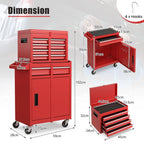 High-Capacity Rolling Tool Cabinet – Lockable Wheels, Metal 2‑in‑1 Chest & Base