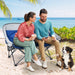 Double Folding Camping Chair with Padded Seat and Storage Pockets