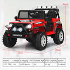 SEDOL 2-Seater Kids Ride-On Truck 12V Battery Powered Electric Car with Parental Remote Control Spring Suspension Rocking Mode and Bluetooth/USB Audio – 50kg Capacity