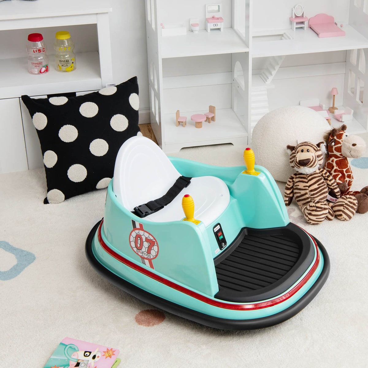 SEDOL Kids 6V Electric Bumper Car for Toddlers 360° Zero-Turn Waltz Car with Parental Remote Control Wall-Safe Rubber Bumper and Flashing LED Light Show