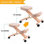 Wood Posture Stool with Angle and Height Adjustable for Gaming Computer Work