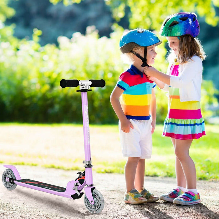 Aluminium Folding Stunt Scooter with LED Wheels – Kids T-Bar Kick Scooter