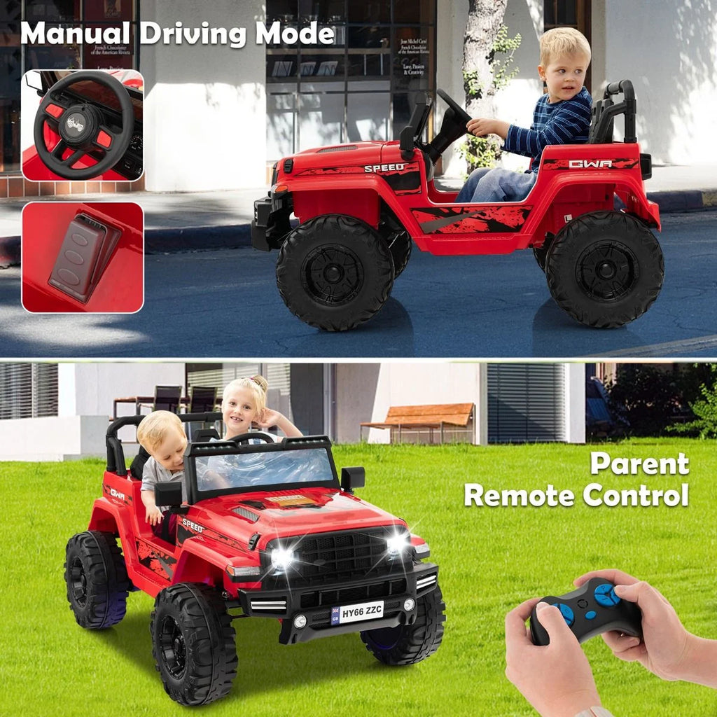 SEDOL 24V Double-Seater High-Power Kids Ride-On Truck with Parental Remote Control Dual High-Speed Motors LED Light Bars and 2-Hour Long-Play Battery – 35kg Capacity