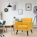 Mid-Century Modern Upholstered Accent Chair with Rubber Wood Legs