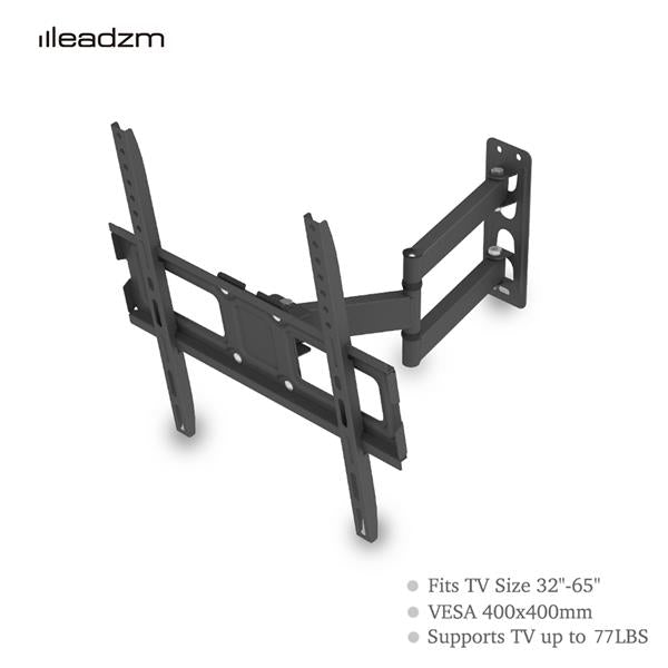 TV Stand for 32–65 Inch Screens – Single Arm Swivel Mount with Small Base, Tilt & Height Adjustable Bracket