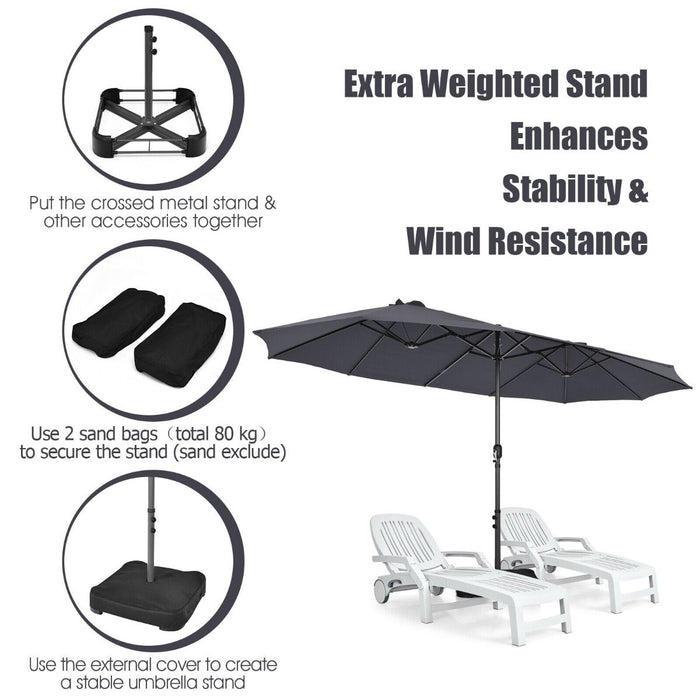 4.5m Double-Sided Outdoor Garden Parasol