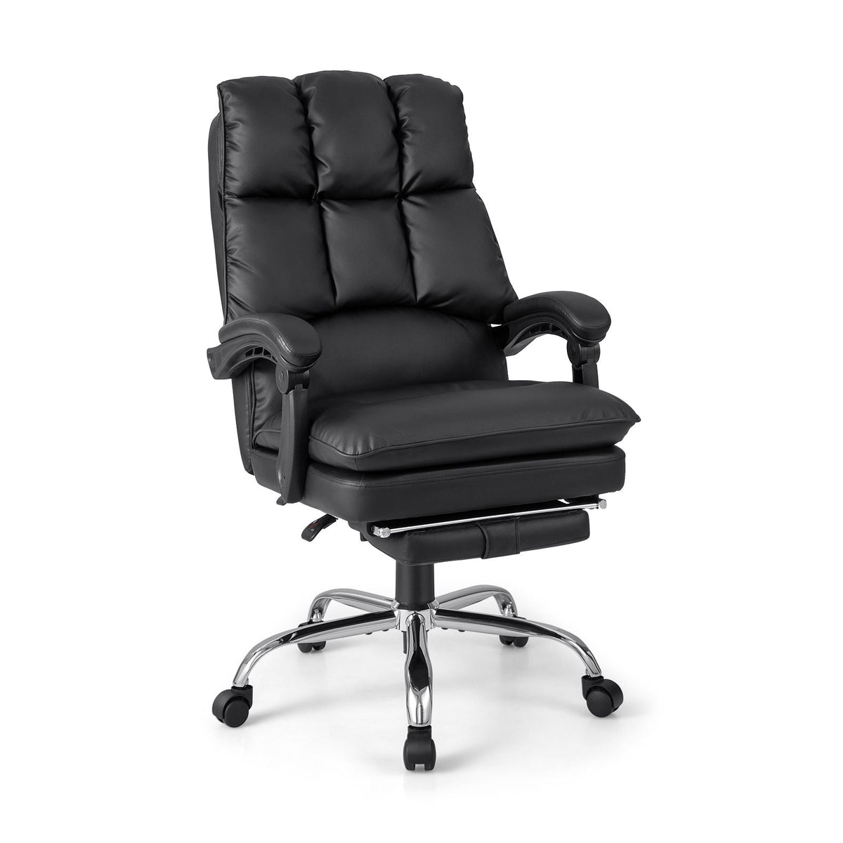 Ergonomic Adjustable High Back Rolling Computer Chair with Retractable Footrest