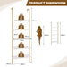 5-Tier Ladder Shelf with Steel Frame for Living Room Bedroom Office