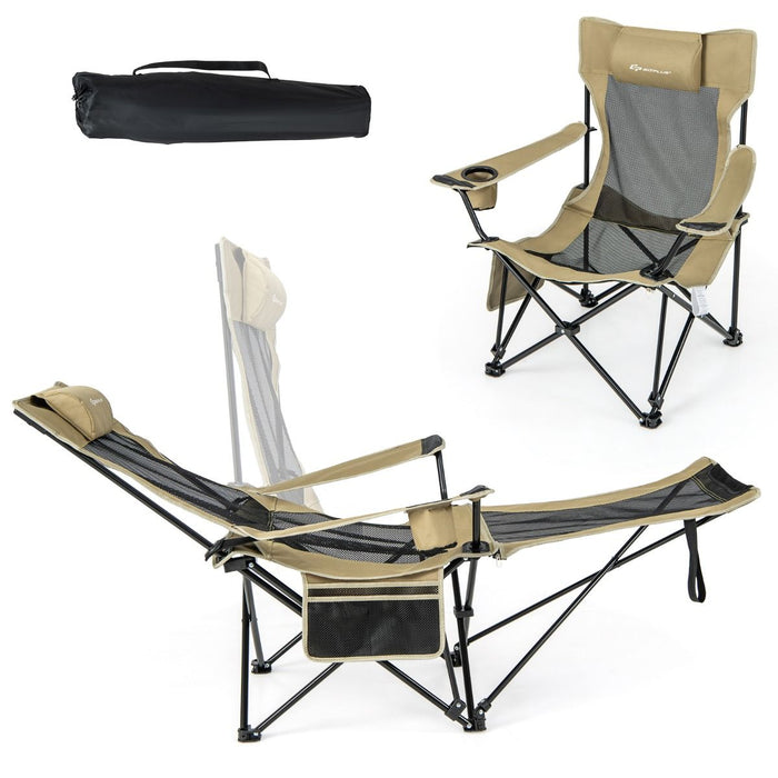 Camping Lounge Chair with Detachable Footrest