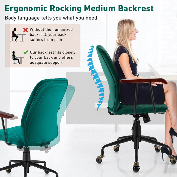 Adjustable Velvet Rocking Leisure Chair with Padded Seat