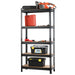 5-Tier Adjustable Storage Rack – Heavy-Duty Metal & MDF Shelving Unit