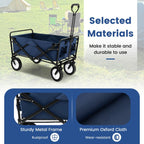 Heavy Duty Camping Garden Cart with Adjustable Handle and Drink Holders