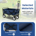 Heavy Duty Camping Garden Cart with Adjustable Handle and Drink Holders