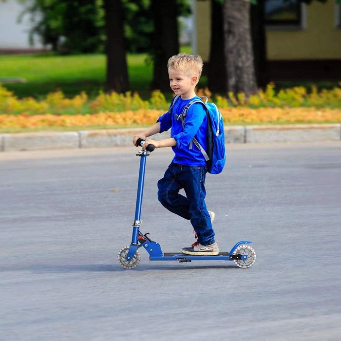 Aluminium Folding Stunt Scooter with LED Wheels – Kids T-Bar Kick Scooter