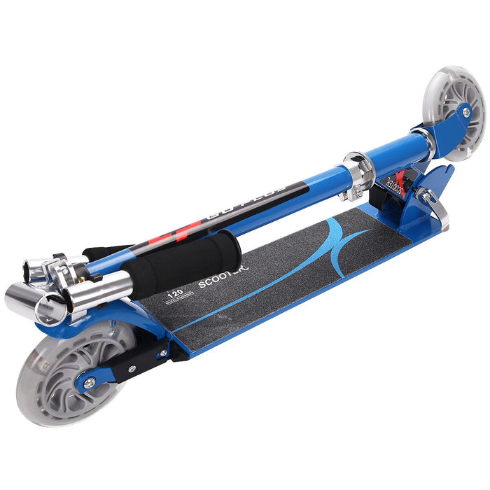 Aluminium Folding Stunt Scooter with LED Wheels – Kids T-Bar Kick Scooter