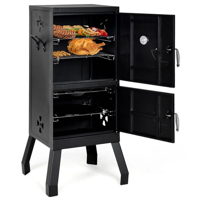 2-Layer Vertical Charcoal Smoker Oven