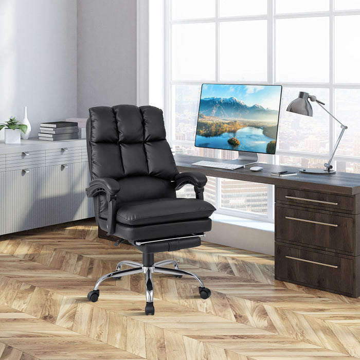 Ergonomic Adjustable High Back Rolling Computer Chair with Retractable Footrest