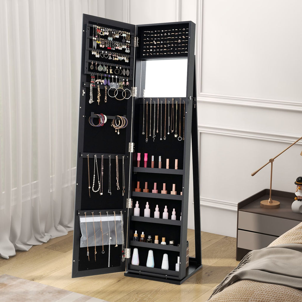 3-In-1 Mirrored Jewellery Armoire with Display Shelves