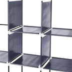 67" Portable Clothes Wardrobe – 12-Shelf Fabric Closet Organiser (Grey)