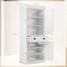 4-Door Tall Kitchen Cupboard Adjustable Shelves and Drawer