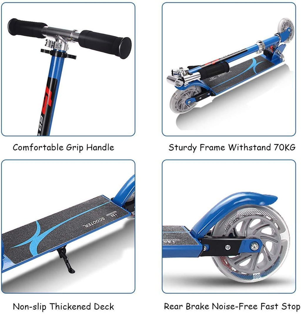 Aluminium Folding Stunt Scooter with LED Wheels – Kids T-Bar Kick Scooter