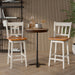 Set of 2 97Cm Swivel Rubber Wood Bar Stools with Backrest and Footrest