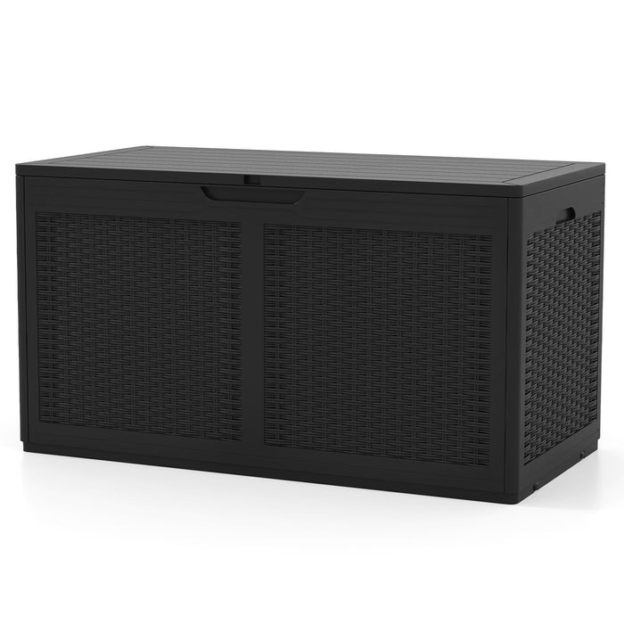 380L Outdoor Storage Deck Box – Resin Garden Storage Chest with Lockable Lid & Wheels