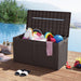 380L Outdoor Storage Deck Box – Resin Garden Storage Chest with Lockable Lid & Wheels