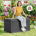 380L Outdoor Storage Deck Box – Resin Garden Storage Chest with Lockable Lid & Wheels